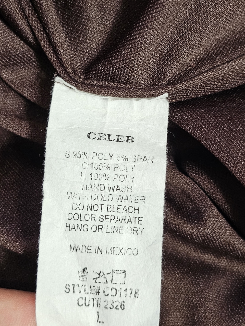 Sleeveless Brown Velvet V Neck Dress - Picture 5 of 6